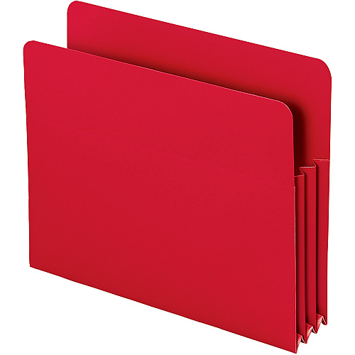 Smead Straight Tab Cut Letter File Pocket 8 1/2" x 11" - 3 1/2" Expansion - Polypropylene - Red - 4 / Pack (73501)