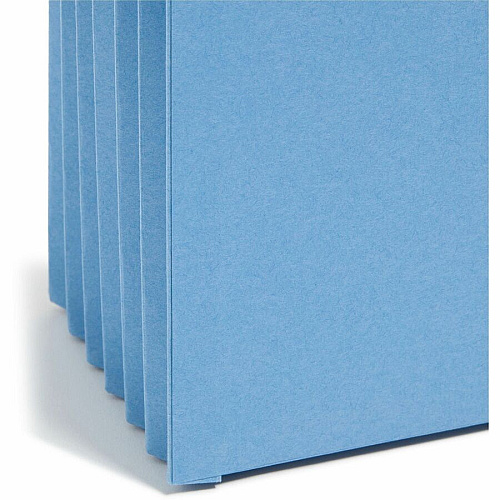Smead Colored File Pockets 8 1/2" x 14" - 5 1/4" Expansion - Top Tab Location - 9 pt. - Card Stock - Blue - Tear Resistant - 10% Recycled - 1 Each (74235)