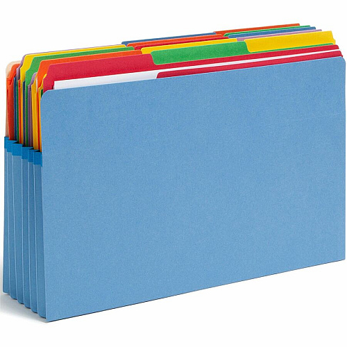 Smead Colored File Pockets 8 1/2" x 14" - 5 1/4" Expansion - Top Tab Location - 9 pt. - Card Stock - Blue - Tear Resistant - 10% Recycled - 1 Each (74235)