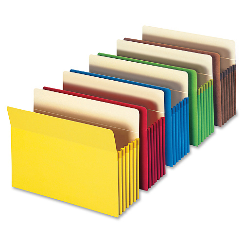 Smead Colored Straight Tab Cut Legal Recycled File Pocket 8 1/2" x 14" - 5 1/4" Expansion - Top Tab Location - Red - Tear Resistant - 10% Recycled - 1 Each (74241)