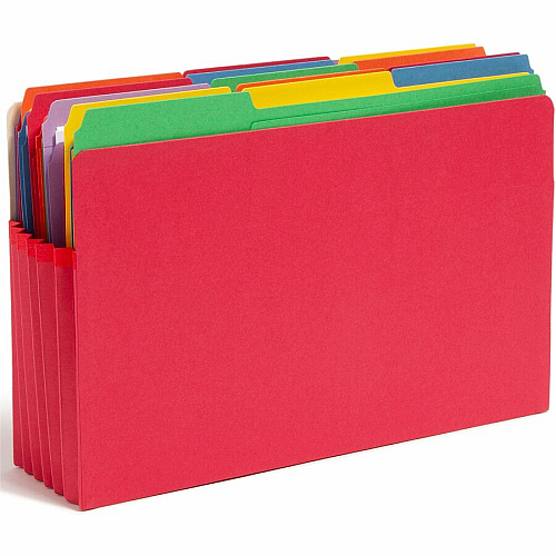 Smead Colored Straight Tab Cut Legal Recycled File Pocket 8 1/2" x 14" - 5 1/4" Expansion - Top Tab Location - Red - Tear Resistant - 10% Recycled - 1 Each (74241)