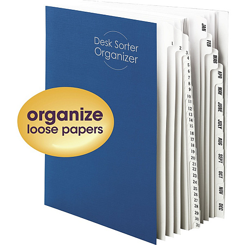 Smead Daily/Monthly Desk File/Sorter Digit - 1-31 - Letter - 8.50" Width x 11" Length - Blue Divider - 35% Recycled - 1 Each (89235)