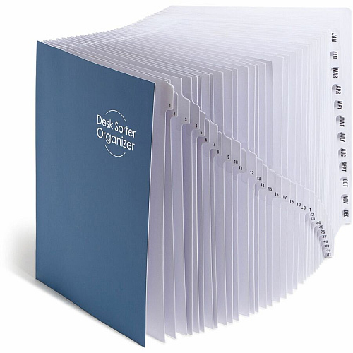 Smead Daily/Monthly Desk File/Sorter Digit - 1-31 - Letter - 8.50" Width x 11" Length - Blue Divider - 35% Recycled - 1 Each (89235)