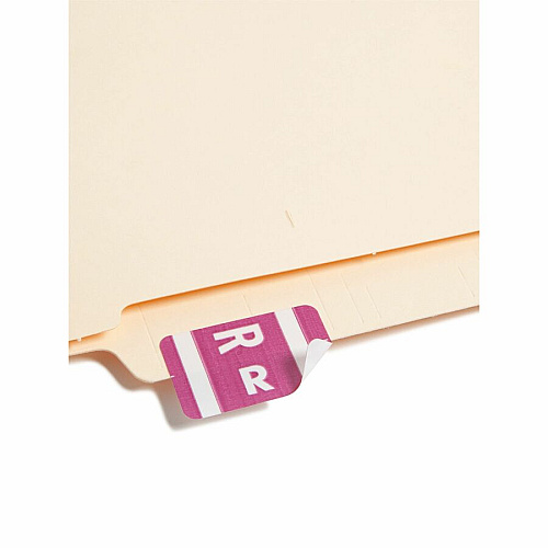 Smead AlphaZ ACCS Color-Coded Labels R - x 1" Width x 1 5/8" Length - Purple - Laminated - 10 / Sheet - 100 / Pack (67188)