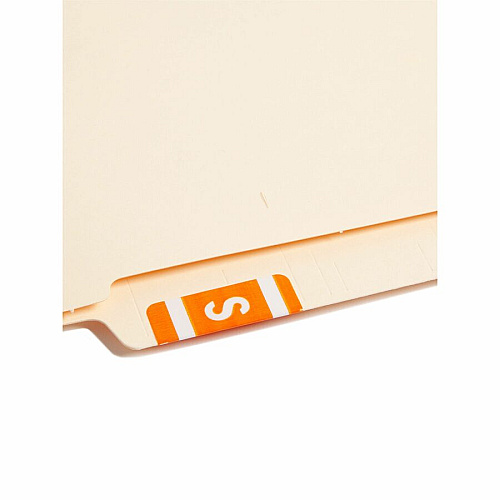 Smead AlphaZ ACCS Color-Coded Labels S - x 1" Width x 1 5/8" Length - Orange - Laminated - 10 / Sheet - 100 / Pack (67189)