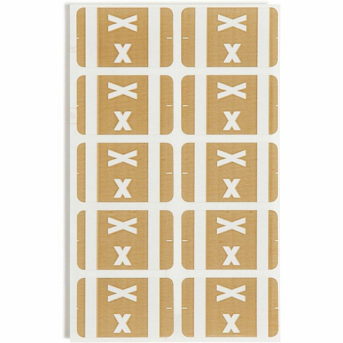 Smead AlphaZ ACCS Color-Coded Labels X - x 1" Width x 1 5/8" Length - Light Brown - Laminated - 10 / Sheet - 100 / Pack (67194)