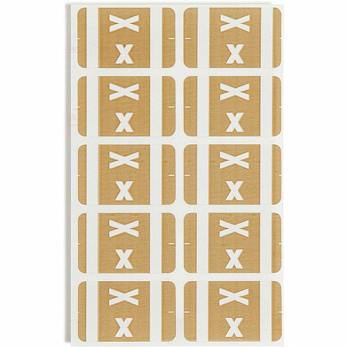 Smead AlphaZ ACCS Color-Coded Labels X - x 1" Width x 1 5/8" Length - Light Brown - Laminated - 10 / Sheet - 100 / Pack (67194)
