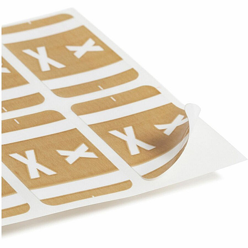 Smead AlphaZ ACCS Color-Coded Labels X - x 1" Width x 1 5/8" Length - Light Brown - Laminated - 10 / Sheet - 100 / Pack (67194)