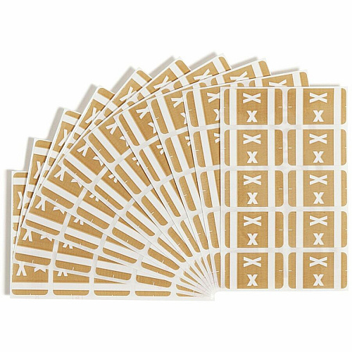 Smead AlphaZ ACCS Color-Coded Labels X - x 1" Width x 1 5/8" Length - Light Brown - Laminated - 10 / Sheet - 100 / Pack (67194)