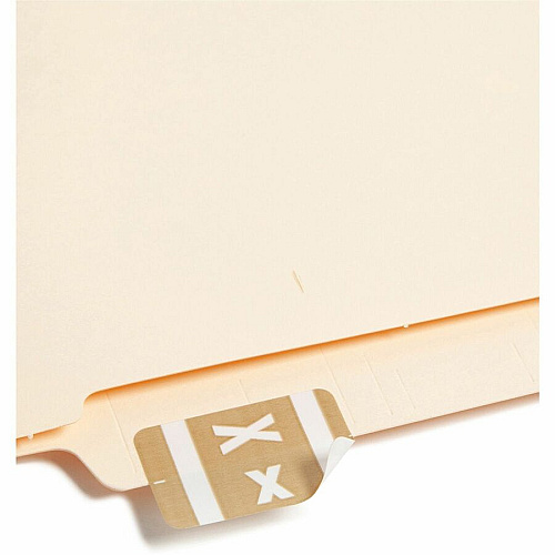 Smead AlphaZ ACCS Color-Coded Labels X - x 1" Width x 1 5/8" Length - Light Brown - Laminated - 10 / Sheet - 100 / Pack (67194)