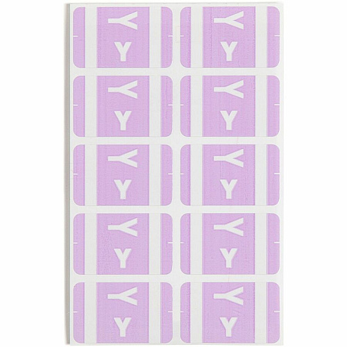 Smead AlphaZ ACCS Color-Coded Labels Y - x 1" Width x 1 5/8" Length - Lavender - Laminated - 10 / Sheet - 100 / Pack (67195)