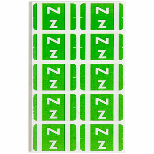 Smead AlphaZ ACCS Color-Coded Labels Z - x 1" Width x 1 5/8" Length - Light Green - Laminated - 10 / Sheet - 100 / Pack (67196)