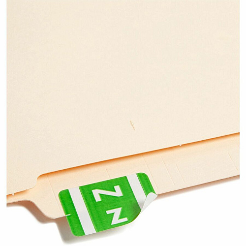 Smead AlphaZ ACCS Color-Coded Labels Z - x 1" Width x 1 5/8" Length - Light Green - Laminated - 10 / Sheet - 100 / Pack (67196)