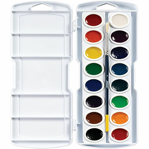 Prang 16 Oval Semi-Moist Watercolors 0.17 fl oz - 16 / Set - Assorted (16000)
