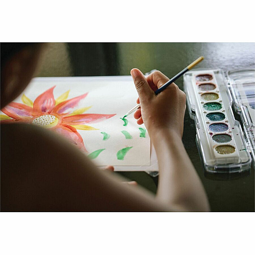 Prang Glitter Watercolors Set 8 Color(s) - Assorted - 0.11 fl oz - Washable - 8 / Set (80515)