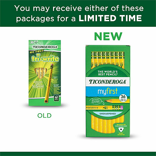 Ticonderoga My First Tri-Write No. 2 Pencils #2 - Yellow Barrel - 36 / Box (13082)