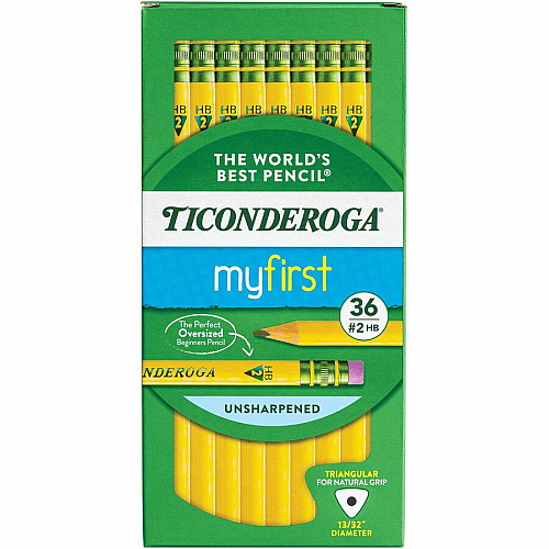 Ticonderoga My First Tri-Write No. 2 Pencils #2 - Yellow Barrel - 36 / Box (13082)