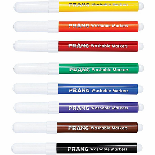 Prang Bullet Tip Washable Master Pack Art Markers Broad Bullet Marker Point - Washable - Assorted Ink - White Barrel - 8 / Set (80680)