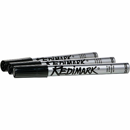 Dixon Industrial RediMark Chisel Tip Permanent Markers Chisel Marker Point - Black Ink - Metal Barrel - 12 / Box (87170)