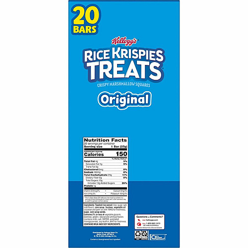Rice Krispies Treats Original Squares Individually Wrapped - Rice - 1 - 20 / Box (26547)