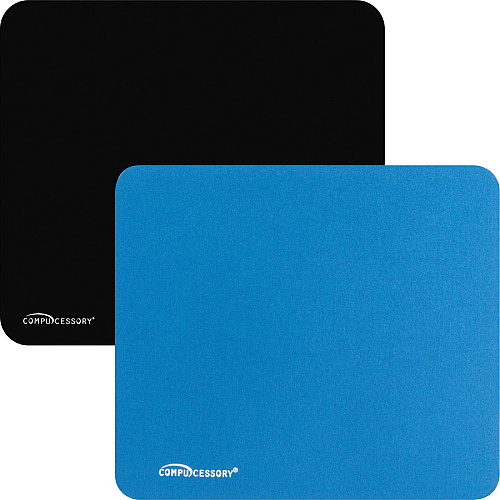 Compucessory Smooth Cloth Nonskid Mouse Pads 9.50" Width x 8.50" Depth - Blue - Rubber, Cloth - 1 Each (23605)
