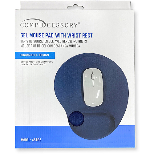 Compucessory Gel Mouse Pads 9" Height x 10" Width x 1" Depth - Blue - Gel - 1 Each (45162)