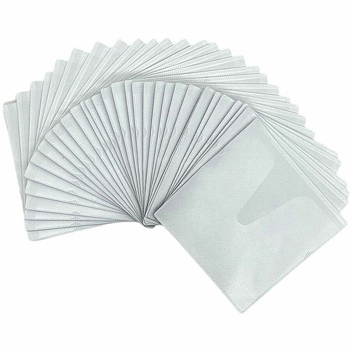 Compucessory Self-Adhesive Poly CD/DVD Holders 1 x CD/DVD Capacity - White - Polypropylene - 50 / Pack (26555)