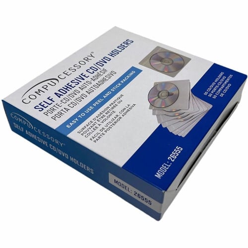 Compucessory Self-Adhesive Poly CD/DVD Holders (26555