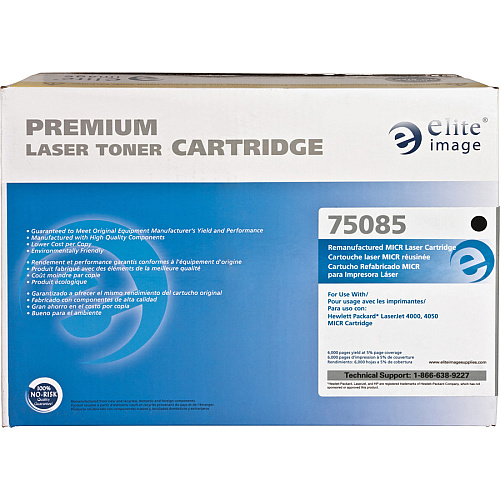 Elite Image Remanufactured MICR High Yield Laser Toner Cartridge - Alternative for HP 27A (C4127A) - Black - 1 Each 10000 Pages (75085)