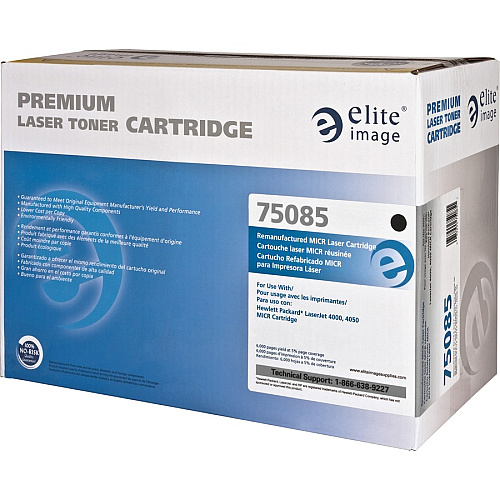 Elite Image Remanufactured MICR High Yield Laser Toner Cartridge - Alternative for HP 27A (C4127A) - Black - 1 Each 10000 Pages (75085)