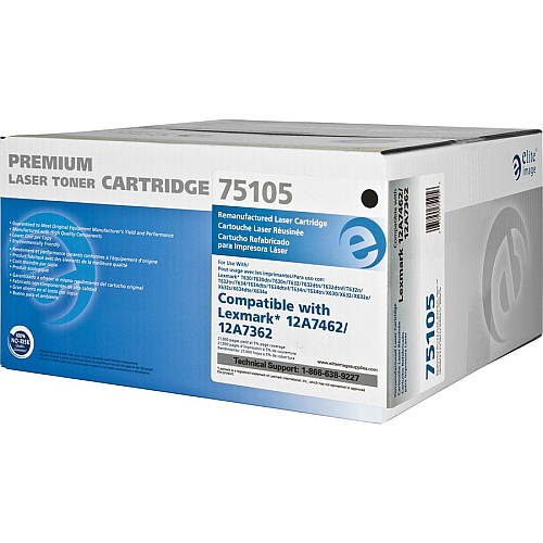 Elite Image Remanufactured Toner Cartridge - Alternative for Lexmark (12A7462) 21000 Pages (75105)