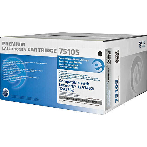 Elite Image Remanufactured Toner Cartridge - Alternative for Lexmark (12A7462) 21000 Pages (75105)
