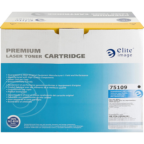 Elite Image Remanufactured Laser Toner Cartridge - Alternative for HP 42A (Q5942A) - Black - 1 Each 10000 Pages (75109)
