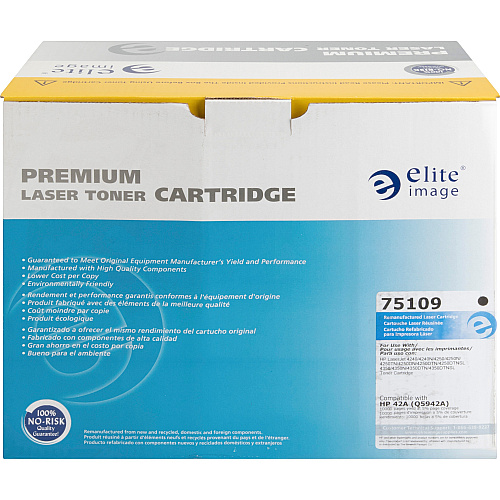 Elite Image Remanufactured Laser Toner Cartridge - Alternative for HP 42A (Q5942A) - Black - 1 Each 10000 Pages (75109)