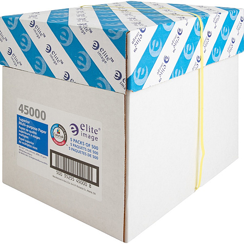 Elite Image Multipurpose Paper 98 Brightness - Letter - 8 1/2" x 11" - 20 lb Basis Weight - Sustainable Forestry Initiative (SFI) - White - 500/Pack - 5 / Carton (45000)