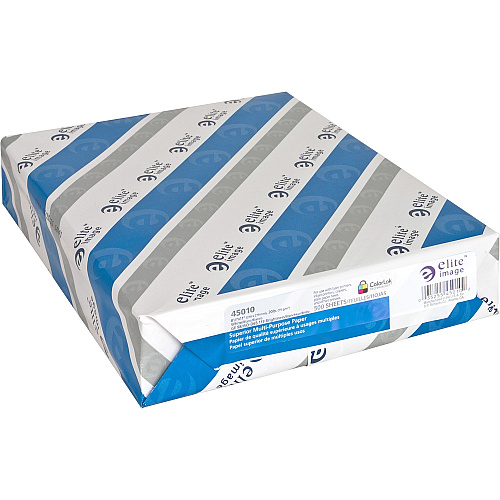 Elite Image Multipurpose Paper 98 Brightness - Letter - 8 1/2" x 11" - 20 lb Basis Weight - Sustainable Forestry Initiative (SFI) - Bright White - 500/Pack - 10 / Carton (45010)