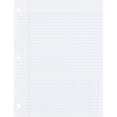 Sparco 3-hole Punched Filler Paper 150 Sheets - College Ruled Front Ruling - Ruled Red Margin - 16 lb Basis Weight - 8" x 10 1/2" Sheet Size - White Paper - Bleed-free - 150 / Pack (82123)