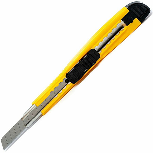 Sparco Fast-Point Snap-Off Blade Knife 5.75" Blade Length - Pocket Clip, Locking Blade - Yellow - 1 Each (01470)