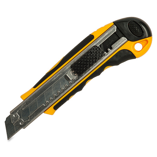 Sparco Automatic Utility Knife 5 Metal Blade - Heavy Duty - Acrylonitrile Butadiene Styrene (ABS) - Black, Yellow - 1 Each (15850)