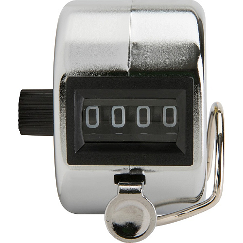 Sparco Finger Ring Tally Counter 4 Digit - Finger Ring - Handheld - Chrome Plated Steel - Silver (24100)