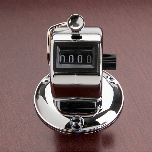 Sparco Tally Counters 4 Digit - Finger Ring - Desktop - Chrome Plated Steel - Silver (24200)