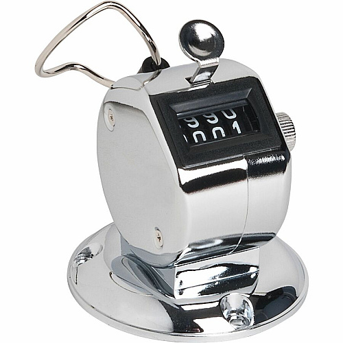 Sparco Tally Counters 4 Digit - Finger Ring - Desktop - Chrome Plated Steel - Silver (24200)