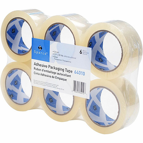 Sparco Premium Heavy-duty Packaging Tape Roll 55 yd Length x 1.88" Width - 3" Core - Clear - 3 mil - Acrylic Backing - Tear Resistant, Split Resistant, Breakage Resistance - For Packing - 1 Roll (64010)