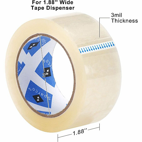 Sparco Pistol Grip Dispenser Heavy-duty Packging Tape 55 yd Length x 2" Width - 3" Core - Clear - 3 mil - Acrylic Backing - Dispenser Included - Pistol Grip Dispenser - Tear Resistant, Breakage Resistance, Split Resistant - For Packing - 2 / Pack (64012)