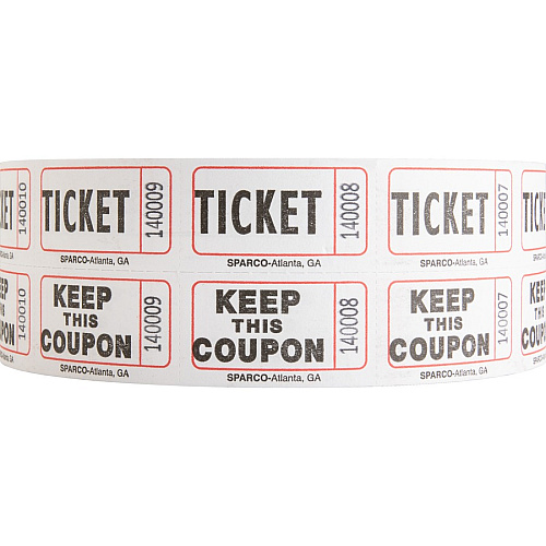 Sparco Roll Tickets White - 2000 / Roll (99210)