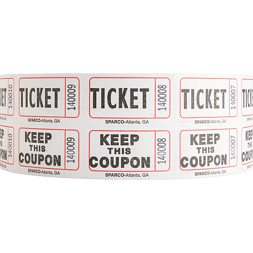 Sparco Roll Tickets White - 2000 / Roll (99210)