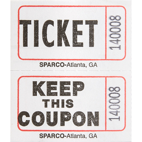 Sparco Roll Tickets White - 2000 / Roll (99210)