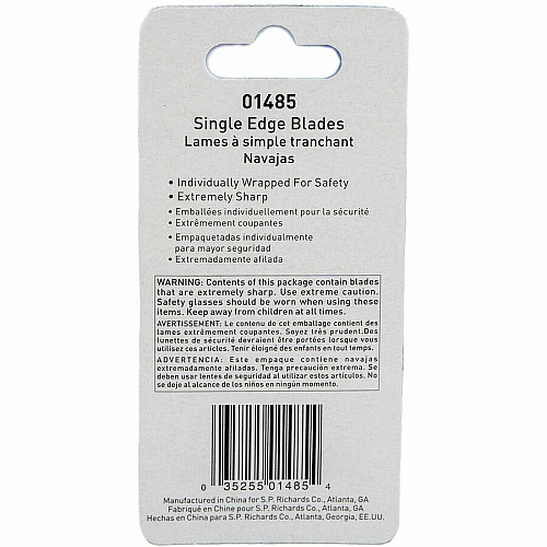 Sparco Tap-Action Razor Knife Refill Blades 1.50" Length x 1" Thickness - Straight Style - Steel - Stainless Steel - 5 / Pack (01485)