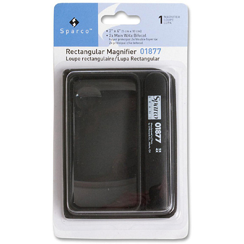 Sparco Rectangular Handheld Magnifier Magnifying Area 2" Width x 4" Length - Acrylic Lens (01877)