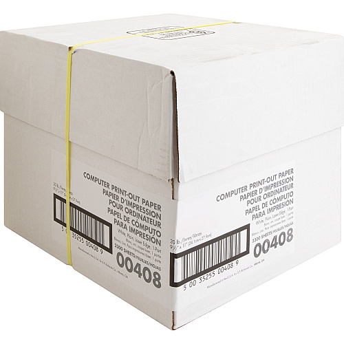 Sparco Perforated Blank Computer Paper 8 1/2" x 11" - 20 lb Basis Weight - 2300 / Carton - Perforated - White (00408)